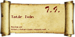 Tatár Iván névjegykártya